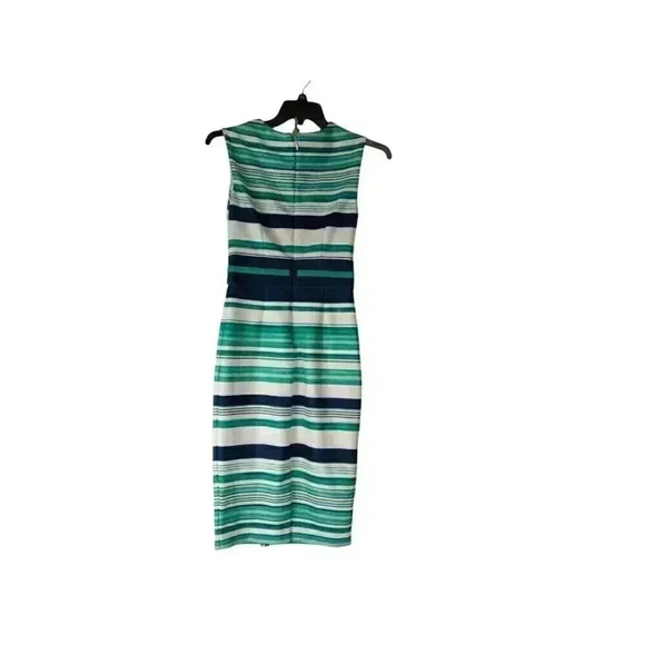 Eva Mendes Career Work Dress Blue Green White Striped Size XS - Picture 2 of 11